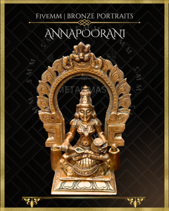 Annapoorani / Annapurna Panchaloha Bronze Icon - 7" with arch