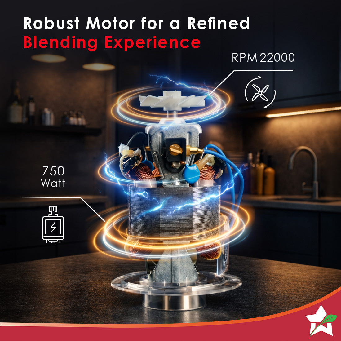Wonderchef Nutri-Blend Turbo 750W Mixer Grinder Blender Smoothie Maker, 22000 RPM, 3 Jars, Stainless-Steel Blades, Sippe