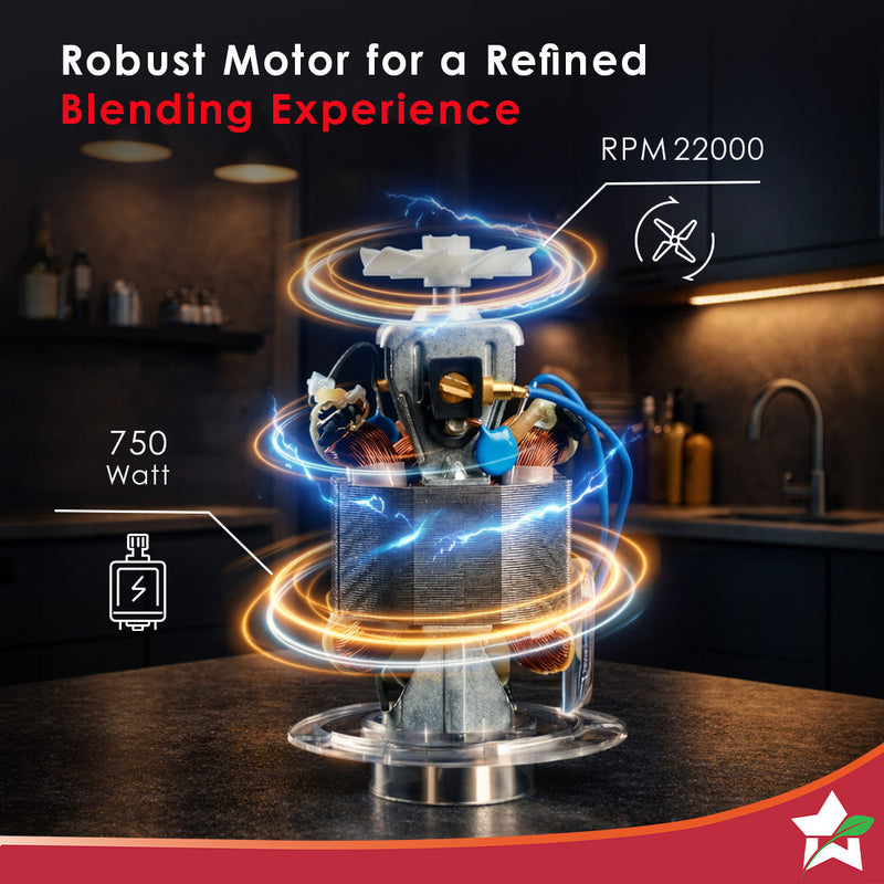 Wonderchef Nutri-Blend Turbo 750W Mixer Grinder Blender Smoothie Maker, 22000 RPM, 3 Jars, Stainless-Steel Blades, Sippe