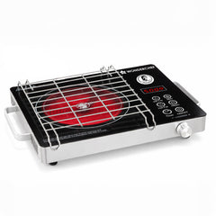 Wonderchef Evita Infrared Electric Cooktop | 2200W | Auto Shut-Off | Stainless Steel Grill for Barbecues | LED Display |