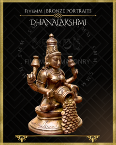 Dhana Lakshmi / Kubera Lakshmi Panchaloha Bronze Icon - 3.5"
