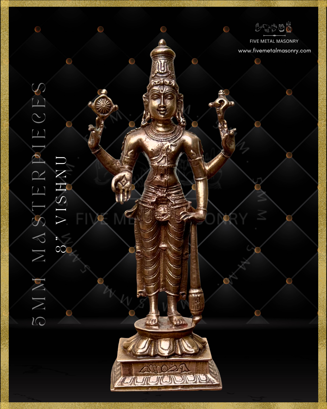 Vishnu Panchaloha Bronze Icon - 8" - Masterpieces Collection