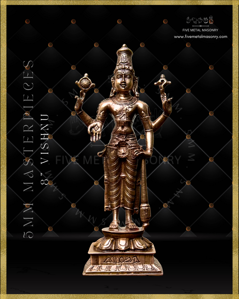 Vishnu Panchaloha Bronze Icon - 8" - Masterpieces Collection