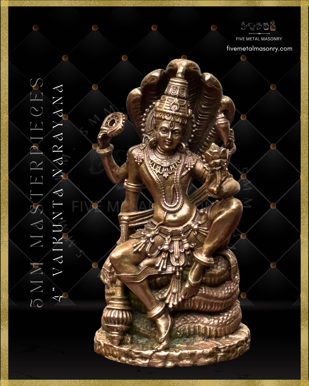 Vaikunta Narayana Panchaloha Bronze Icon - 4"-  Masterpieces Collection