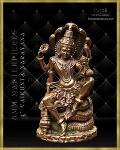 Vaikunta Narayana Panchaloha Bronze Icon - 4"-  Masterpieces Collection