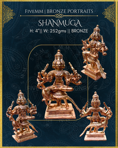 Shanmuga/Arumugan Panchaloha Bronze Icon - 4" - Polished finish