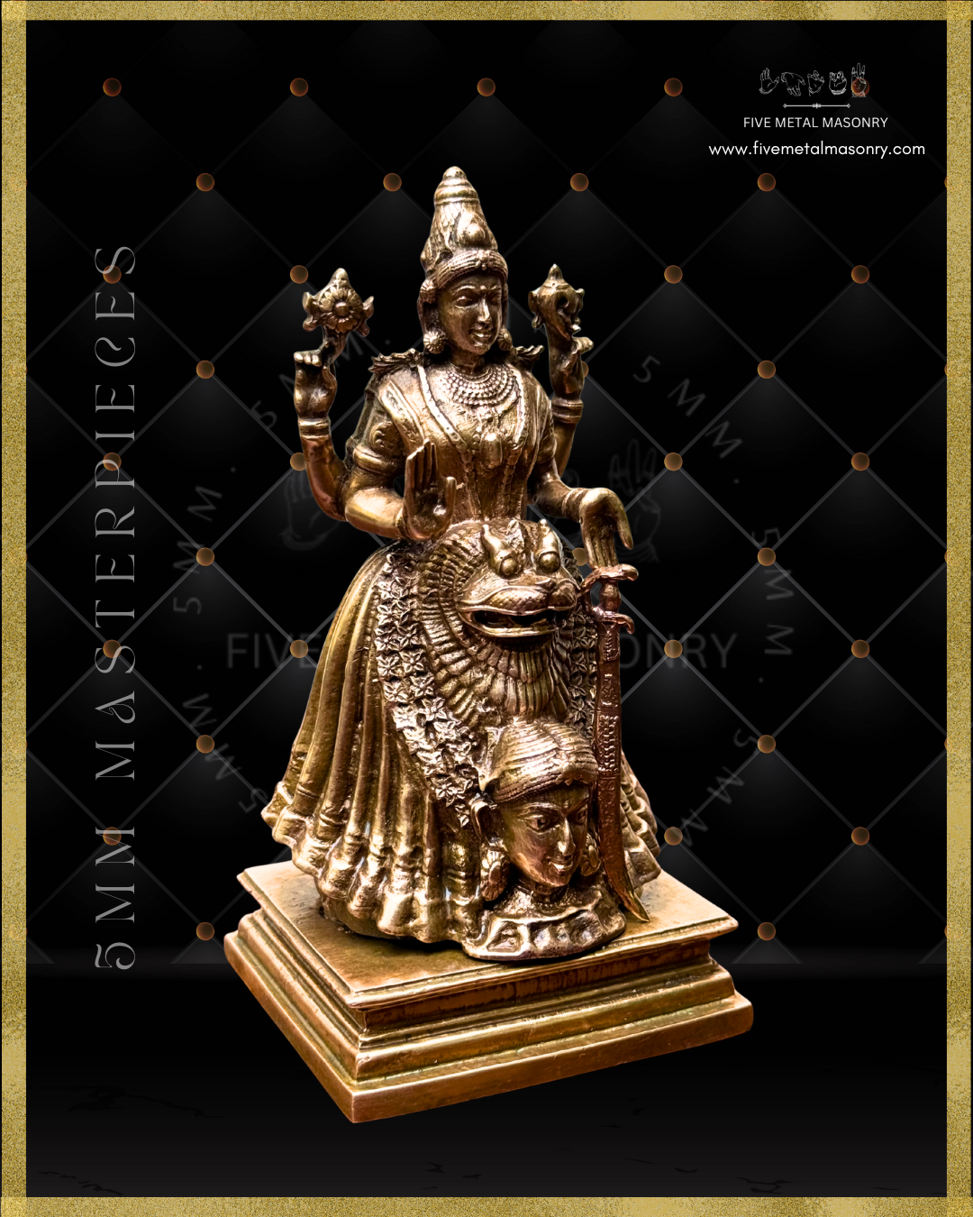 Kollur Mookambika  Panchaloha Bronze Icon - 5"-  Masterpieces Collection