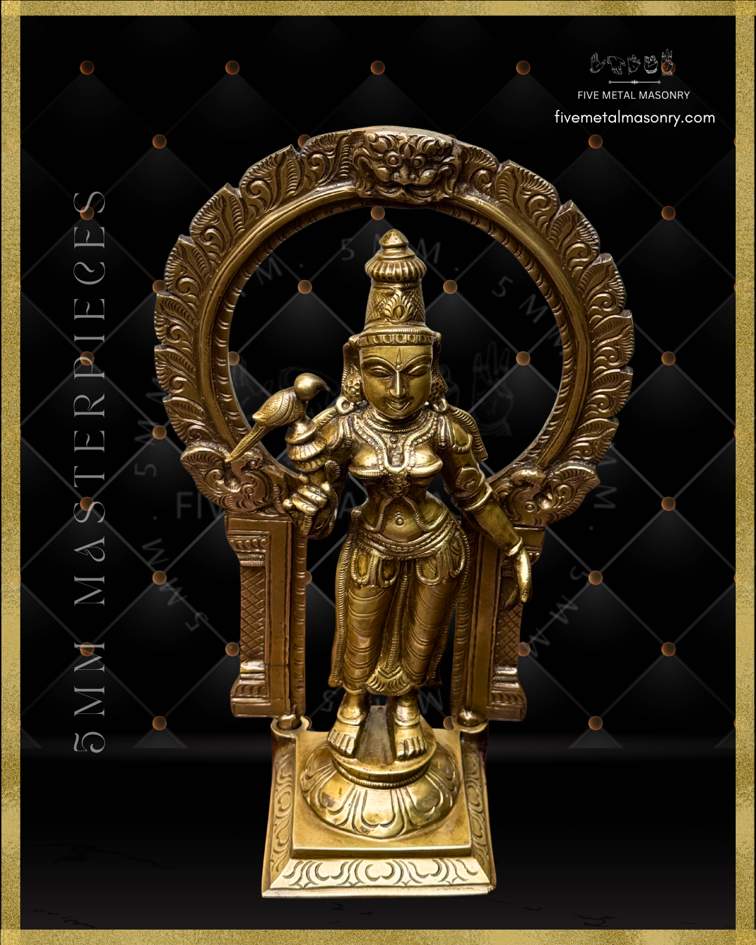 Meenakshi Panchaloha Bronze Icon - 11" with arch - Masterpieces Collection