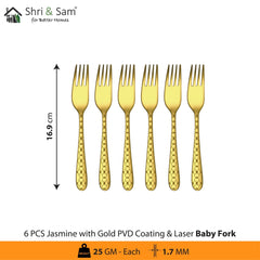 Stainless Steel Cutlery with Gold PVD Coating & Laser 4 Jasmine