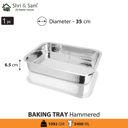 Stainless Steel Hammered Rectangular Baking Tray