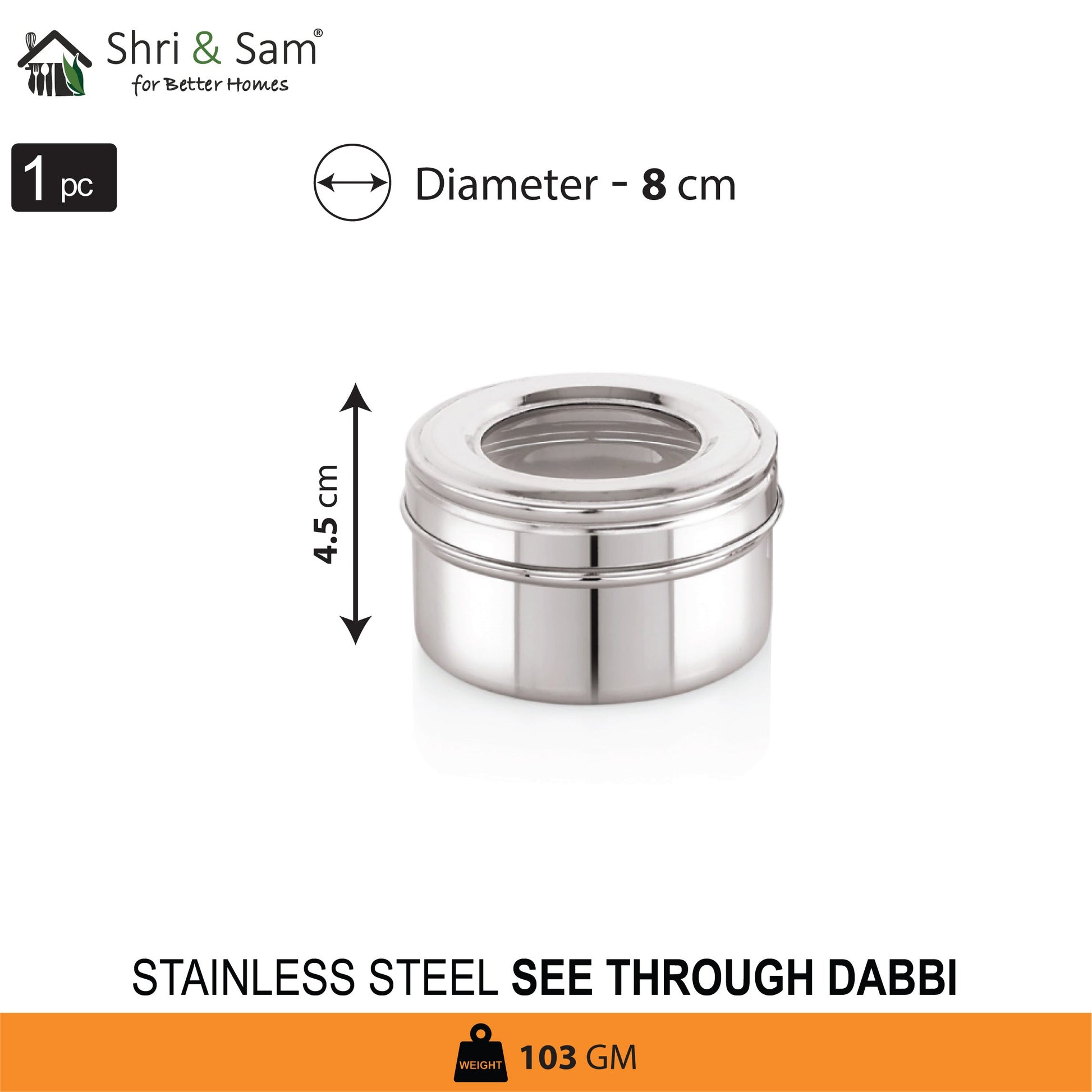 Stainless Steel 3 PCS See Through Dabbi