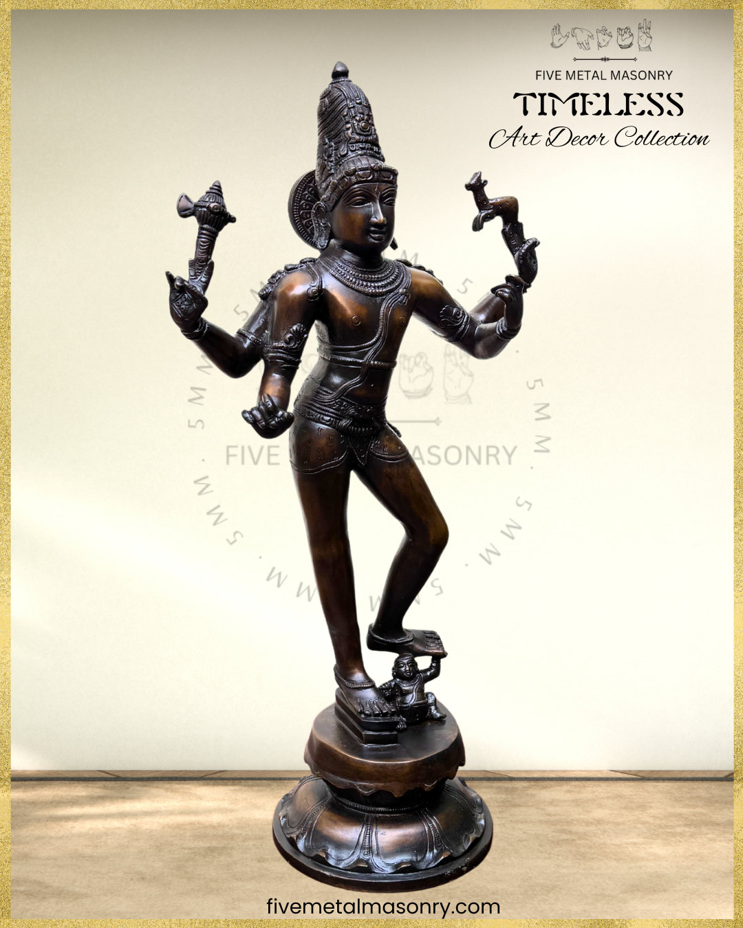 Tripurantaka Shiva Panchaloha Bronze Icon - 19" - Timeless Collection