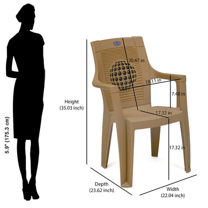 Nilkamal Globe 3D Plastic Arm Chair
