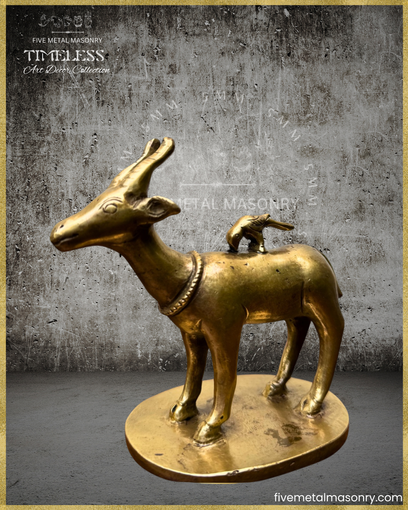 Mrga:Deer Panchaloha Bronze Icon - 5"- Timeless Collection