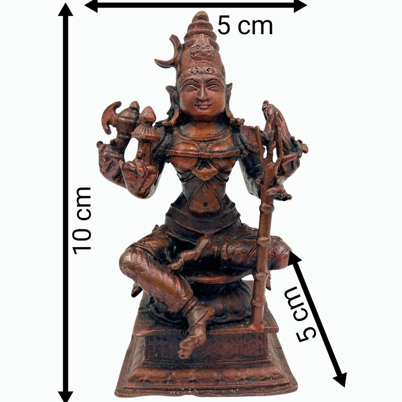 Bhunes Copper Raja Rajeshvari Idols, Rajarajeshwari Silai, Tripura Sundari Ji Ki Murti, Lalita Devi, Kamakshi, Meenakshi,Gold, 4 Inch, 1 Piece