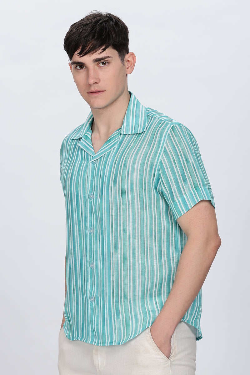 Regular Fit Printed Casual Shirt Retro Men-4