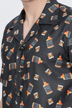 Bottle Printed Casual Cotton Shirt Retro Men-7