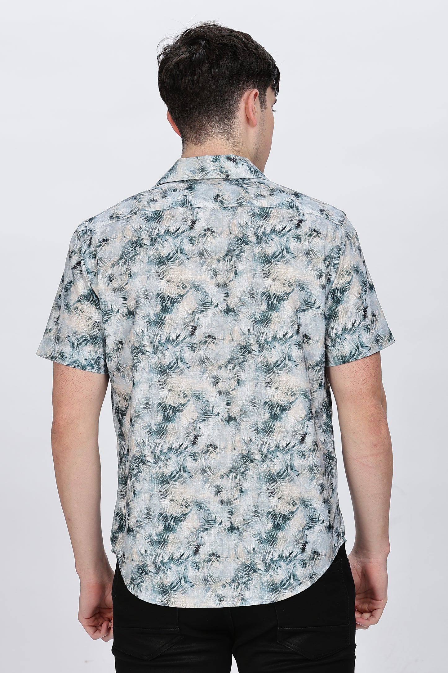 Regular Fit Printed Cuabn Collar Shirt