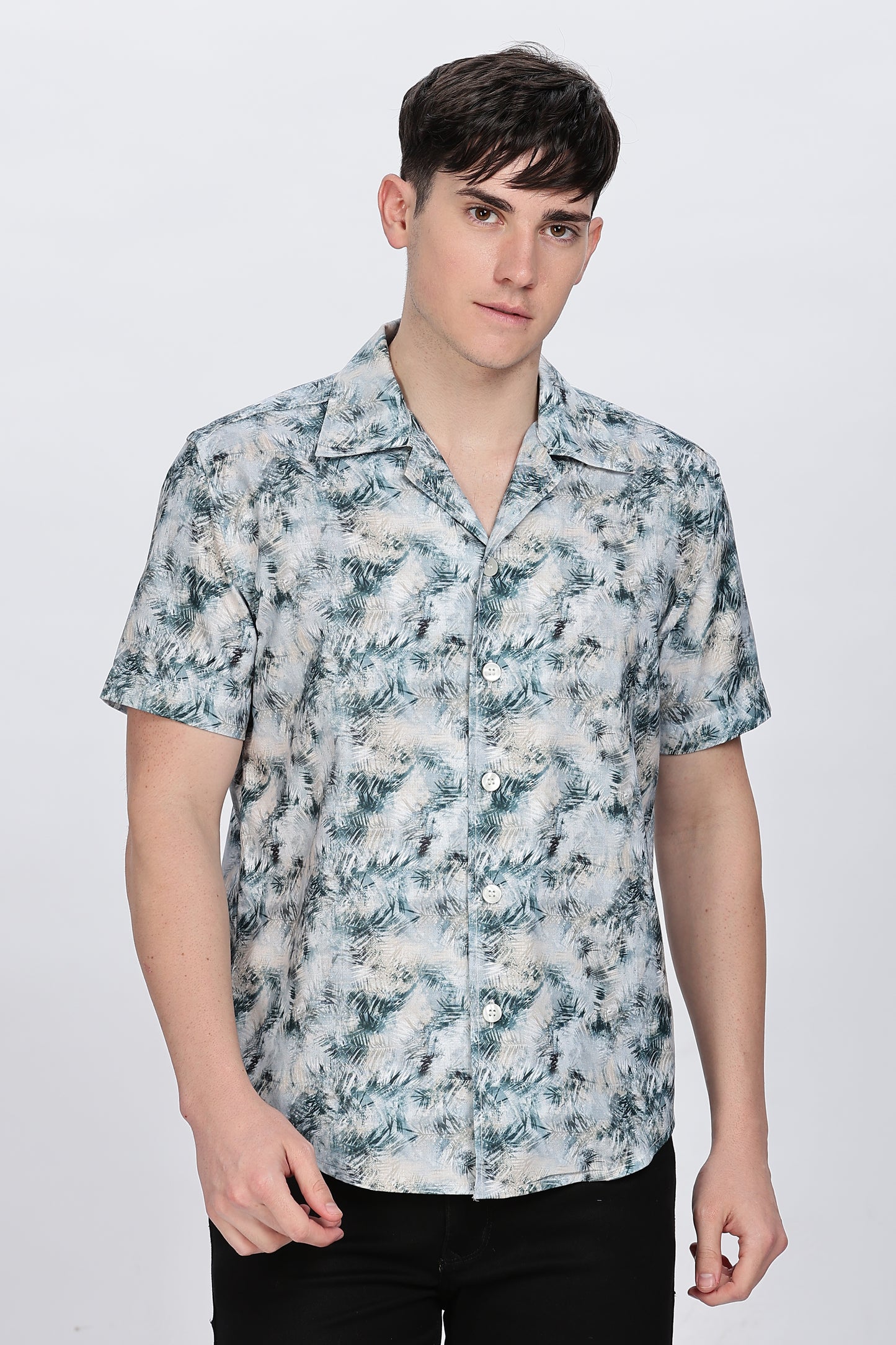 Regular Fit Printed Cuabn Collar Shirt