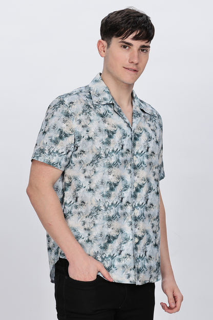 Regular Fit Printed Cuabn Collar Shirt