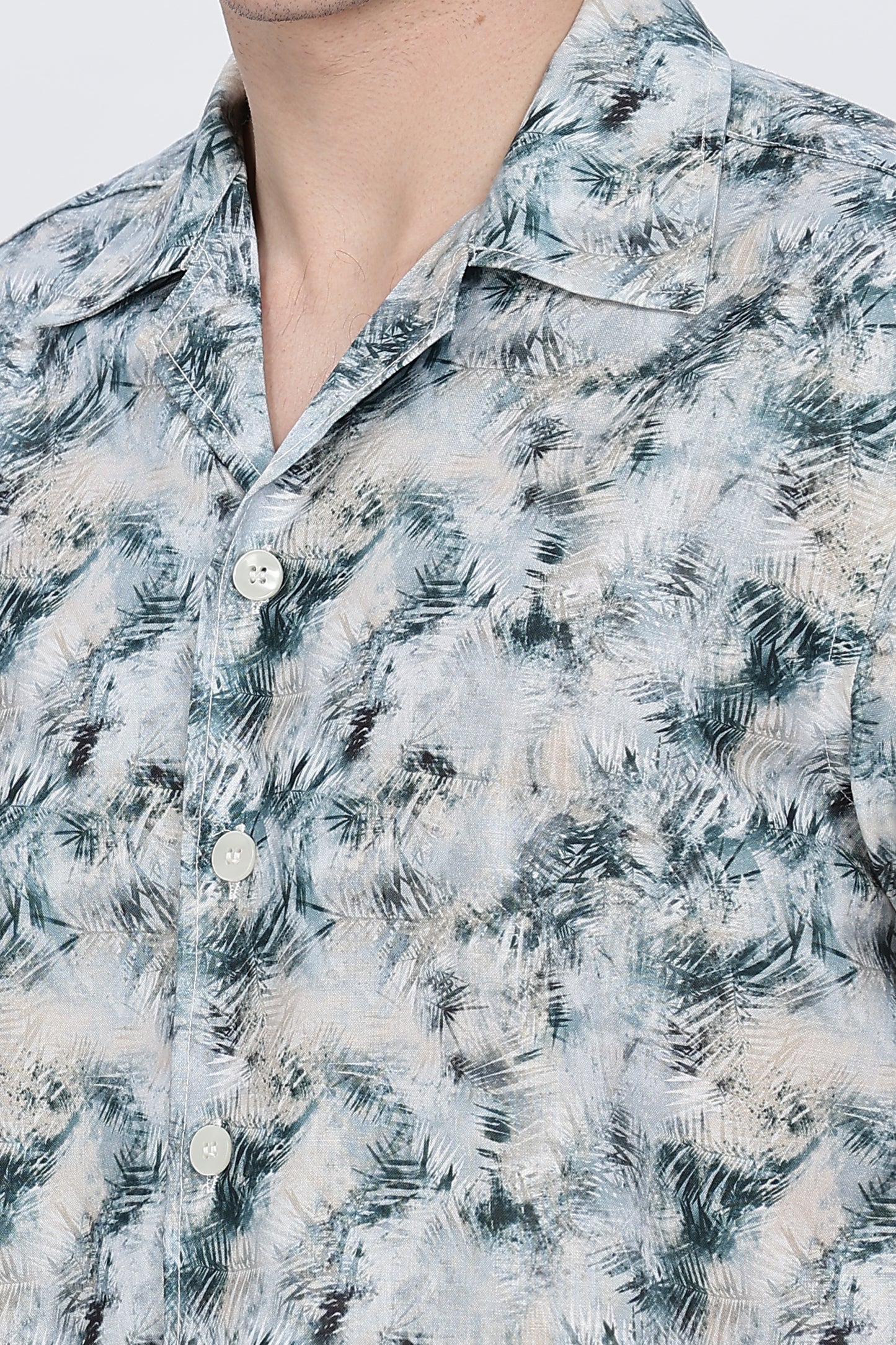 Regular Fit Printed Cuabn Collar Shirt