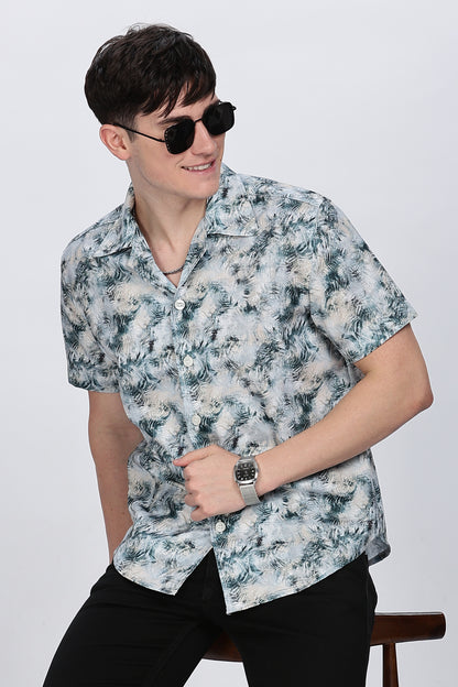Regular Fit Printed Cuabn Collar Shirt