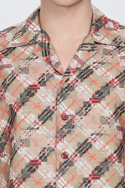 Men Regular Fit Printed Button Down Collar Casual Shirt