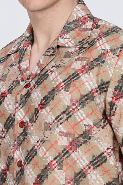 Men Regular Fit Printed Button Down Collar Casual Shirt