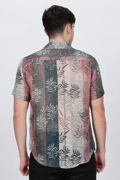 Relaxed Fit Linen Printed Shirt Retro Men-2