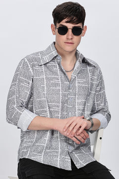 Regular Fit News Paper Printed Full Sleeve Collar Casual Shirt Retro Men-1