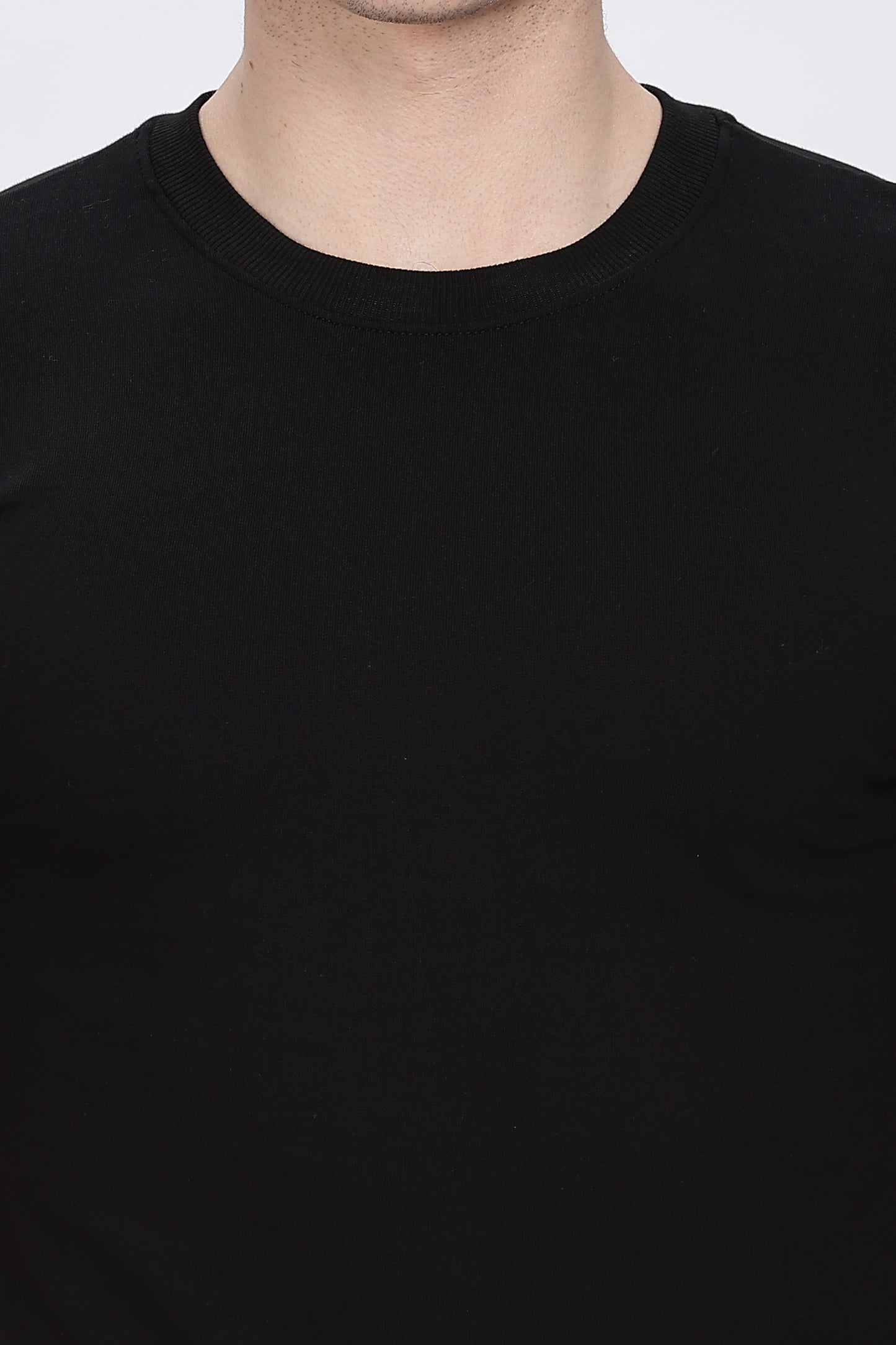 Printed Men Round Neck Black T-Shirt