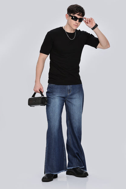 Relaxed Fit Blue Jeans – Bell Bottom | Flared Cut