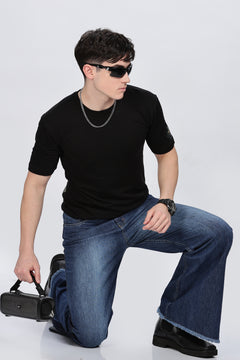 Relaxed Fit Blue Jeans – Bell Bottom | Flared Cut 1970 Retro Men-3