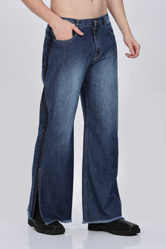 Relaxed Fit Blue Jeans – Bell Bottom | Flared Cut 1970 Retro Men-8