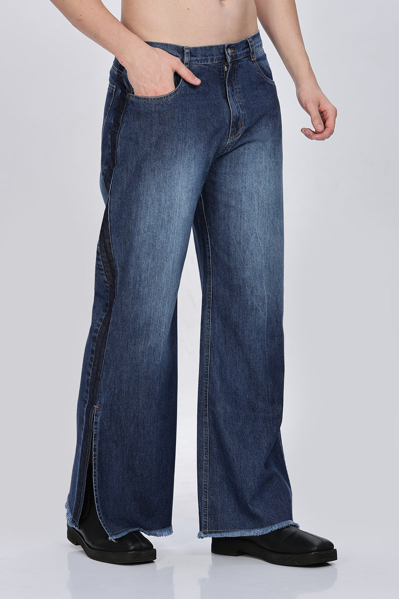 Relaxed Fit Blue Jeans – Bell Bottom | Flared Cut 1970 Retro Men-8