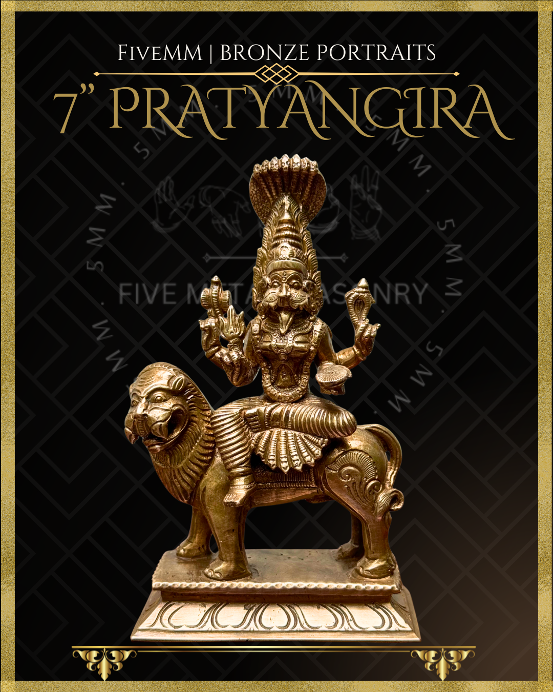 Pratyangira Panchaloha Bronze Icon - 7"