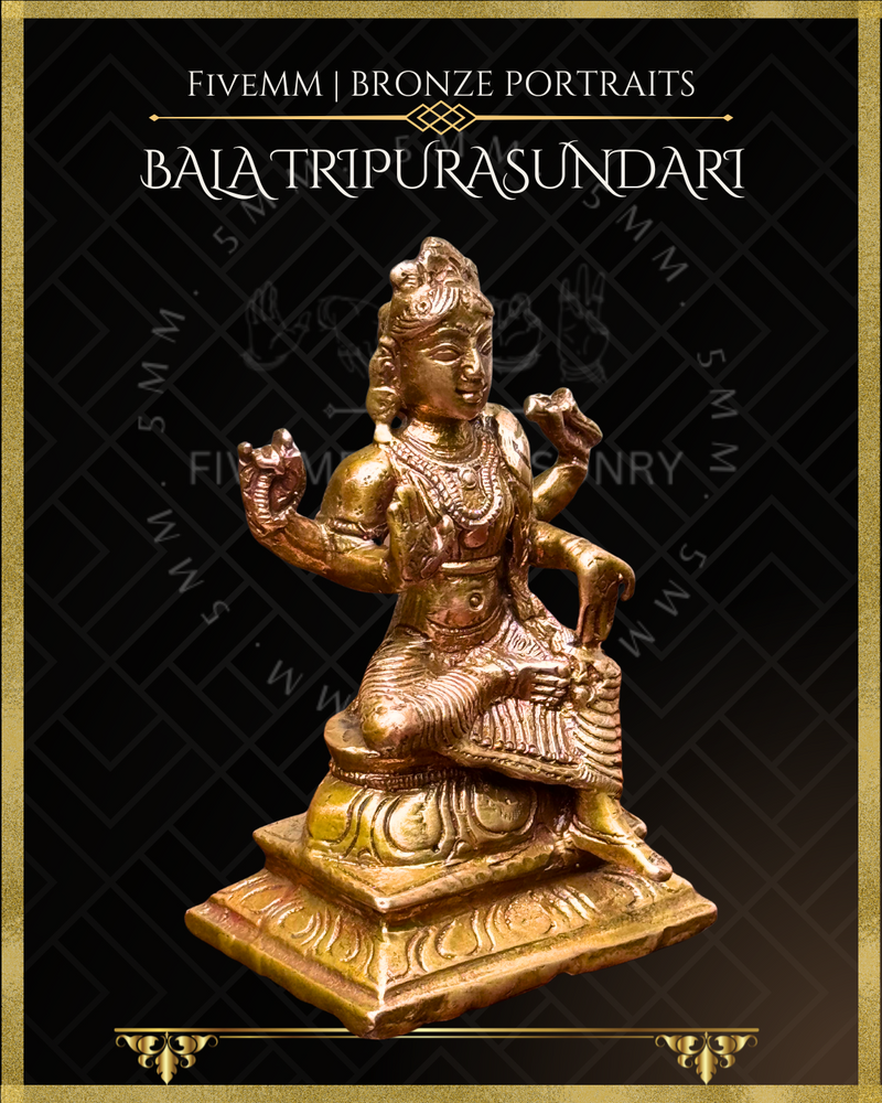 Bala Tripurasundari/ Balambika Panchaloha Bronze Icon -3.5" - Polished finish