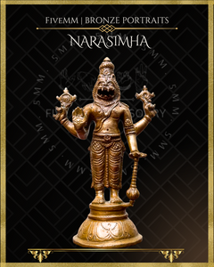 Narasimha Panchaloha Bronze Icon - 6" Standing