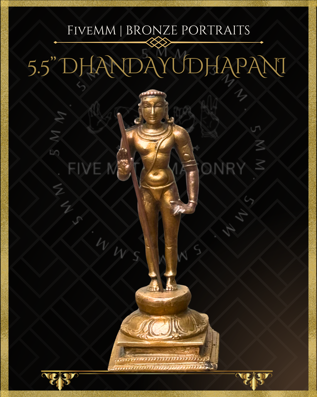 Dhandayudhapani Murugan Panchaloha Bronze Icon - 5.5"