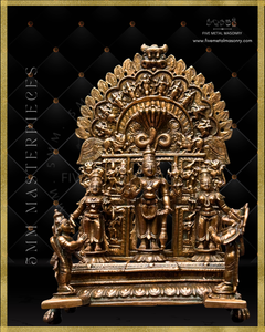Vishnu Panchaloha Bronze Icon Set - 9" with arch-  Masterpieces Collection
