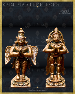 Vishnu Panchaloha Bronze Icon Set - 9" with arch-  Masterpieces Collection
