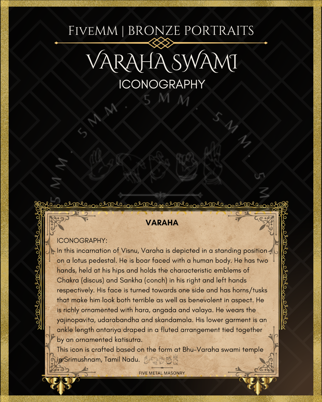 Varaha Panchaloha Bronze Icon - 2.5"