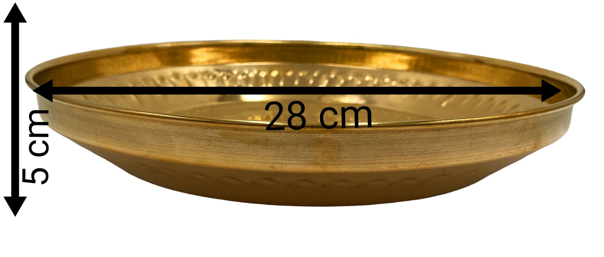 Handcrafted Brass Pooja Thali Peetal Aarti Plate Pittal Puja Thambalam Traditional Pital Worship Thali,Gold, 11.02 Inch, 1 Piece