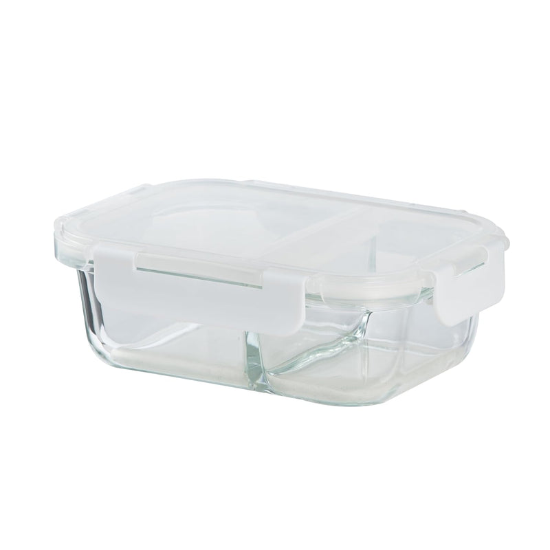 Bergner Borosilicate Glass Food Container/Lunch Box 580ml with two Compartment