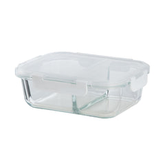 Bergner Borosilicate Glass Food Container/Lunch Box 980ml with two Compartment