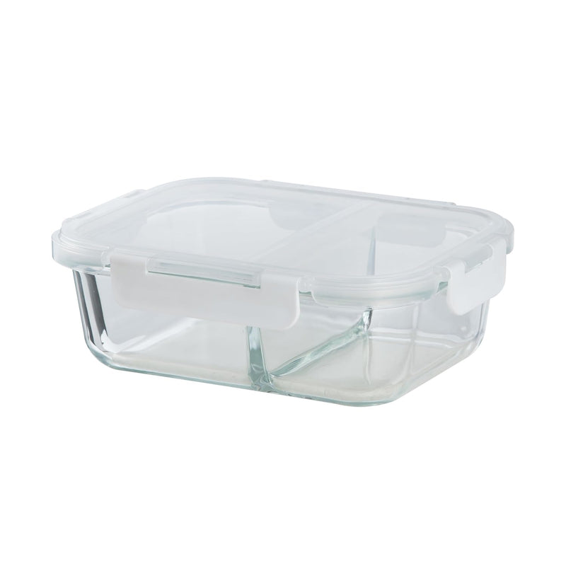 Bergner Borosilicate Glass Food Container/Lunch Box 980ml with two Compartment