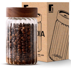 Bergner Acadia Borosiliate Stripe Design Glass Jar (550ml)