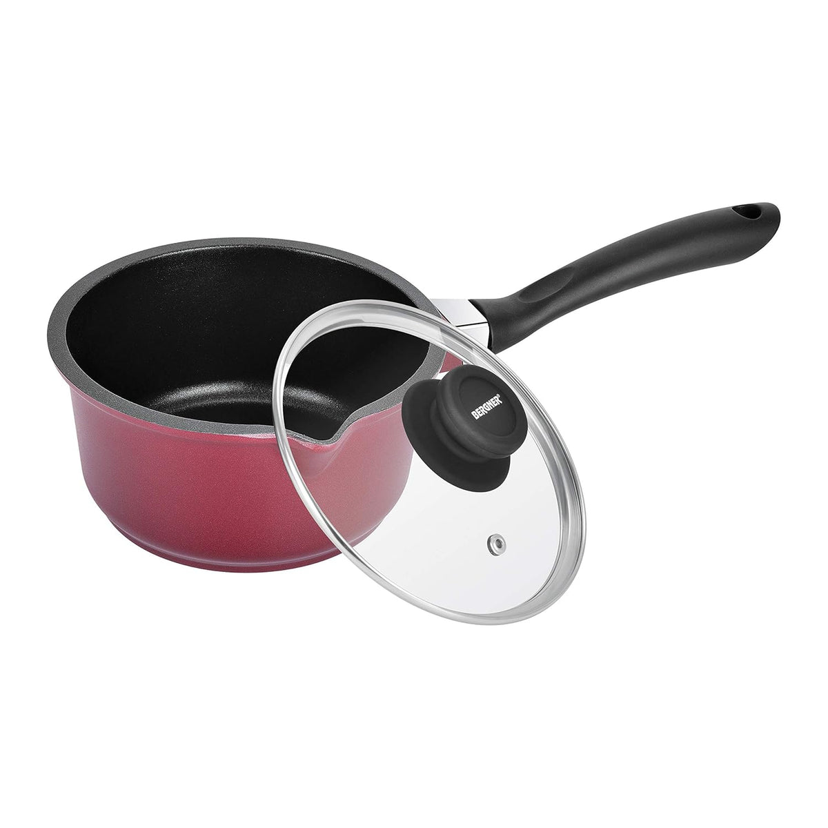 Bergner Scarlett Cast Aluminium Non-Stick Saucepan with Glass Lid (16cm)