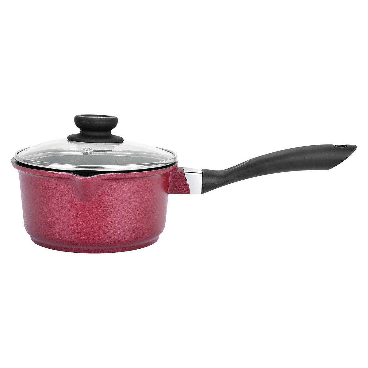 Bergner Scarlett Cast Aluminium Non-Stick Saucepan with Glass Lid (16cm)