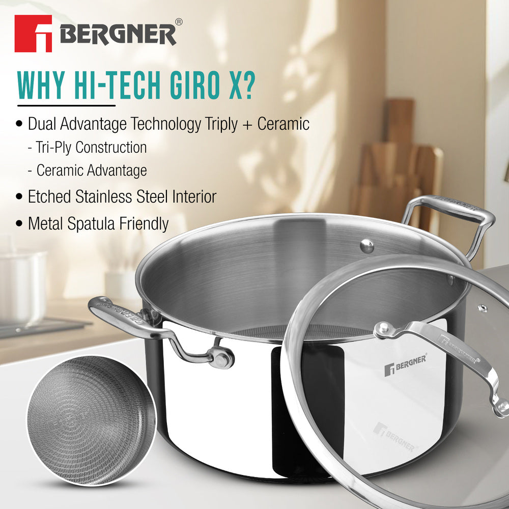 Bergner Hi-Tech Giro X Ceramic 20cm (3L) Casserole - Induction Bottom